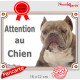 American Bully red nose Tête, plaque portail "Attention au Chien" pancarte panneau oreilles coupées photo