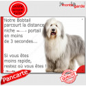 Bobtail, plaque humour "distance Niche-Portail" 24 cm 3S