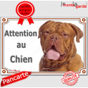 Dogue de Bordeaux, plaque portail "Attention au Chien" 24 cm LUX