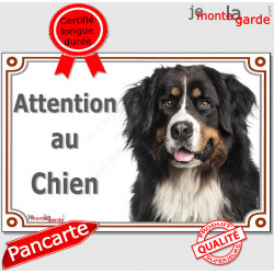 Bouvier Bernois Tête, plaque "Attention au Chien" pancarte panneau photo